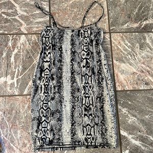 Stretchy mini snake skin dress